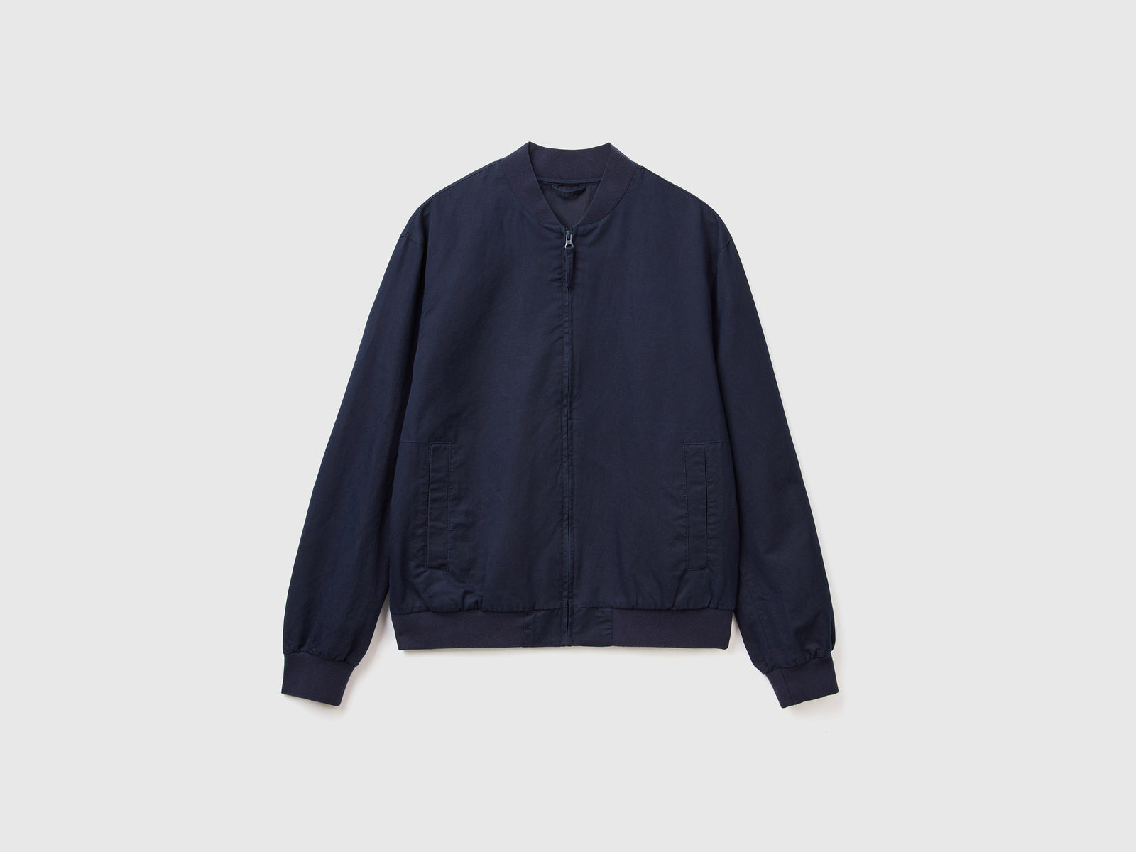 Bomber in misto lino da uomo blu scuro | Benetton Outlet