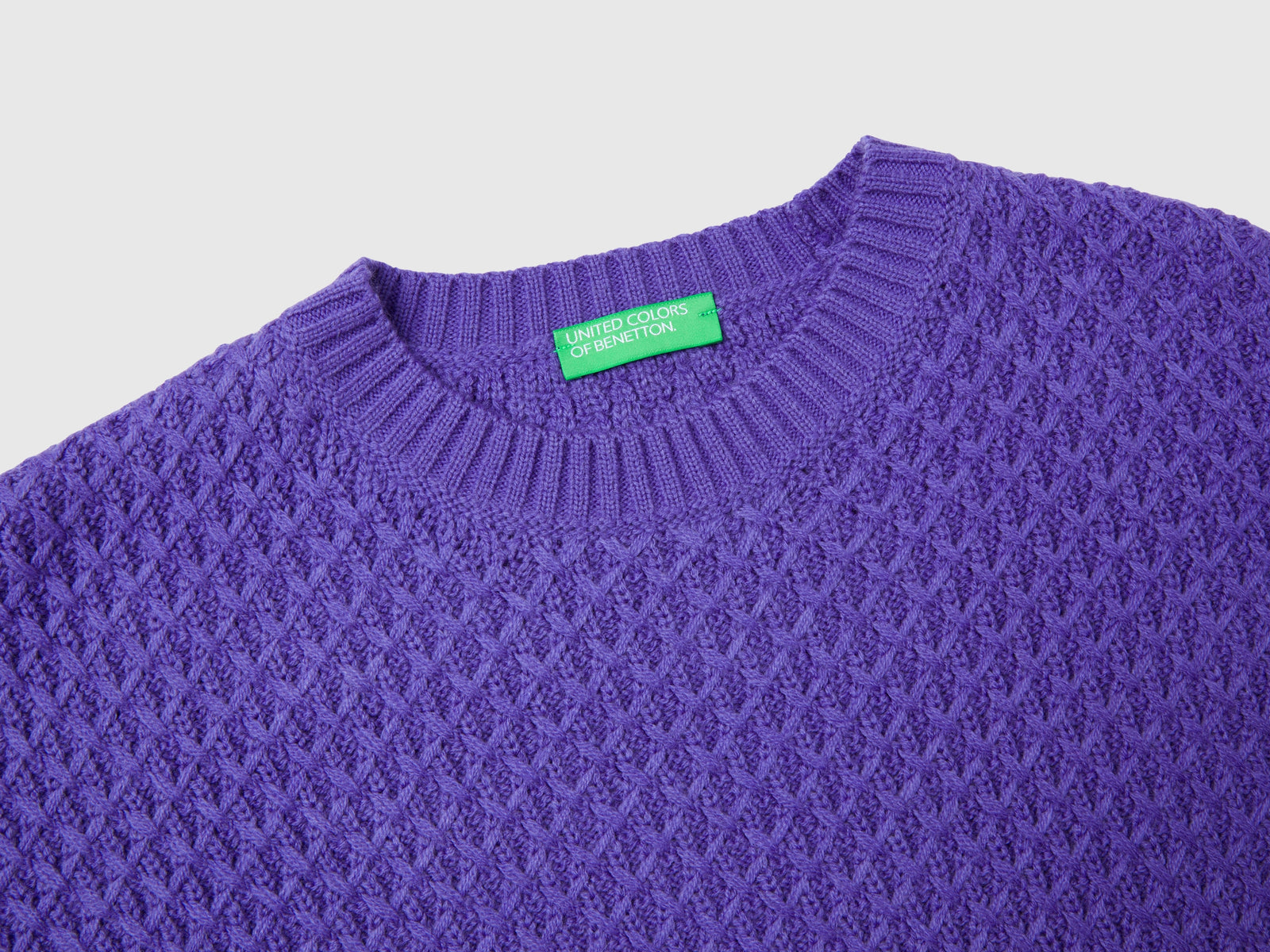 Maglia lavorata boxy fit da donna viola 3 | Benetton Outlet