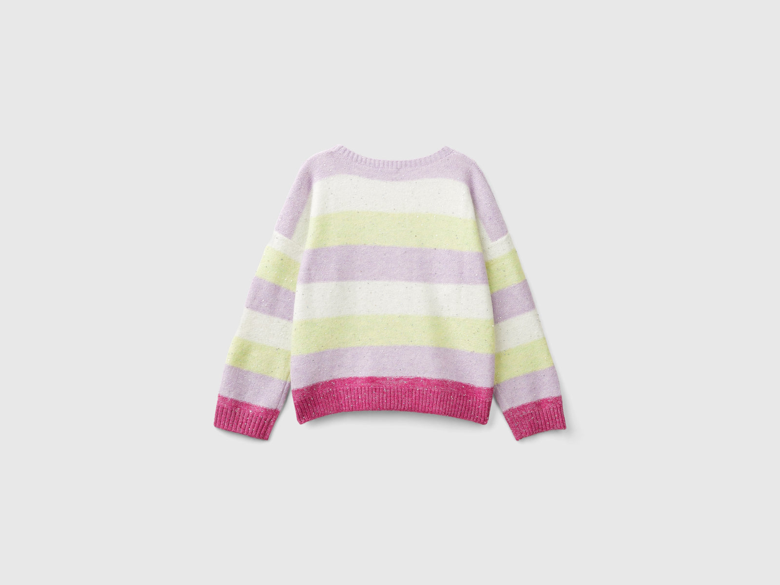 Sweater with recycled fabric and sequins da bambina multi-color 2 | Benetton Outlet