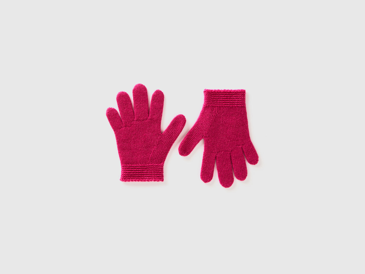 Guanti in misto lana stretch da bimbo fucsia | Benetton Outlet