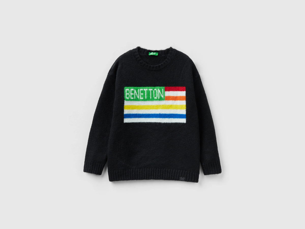 Maglia con intarsio bandiera