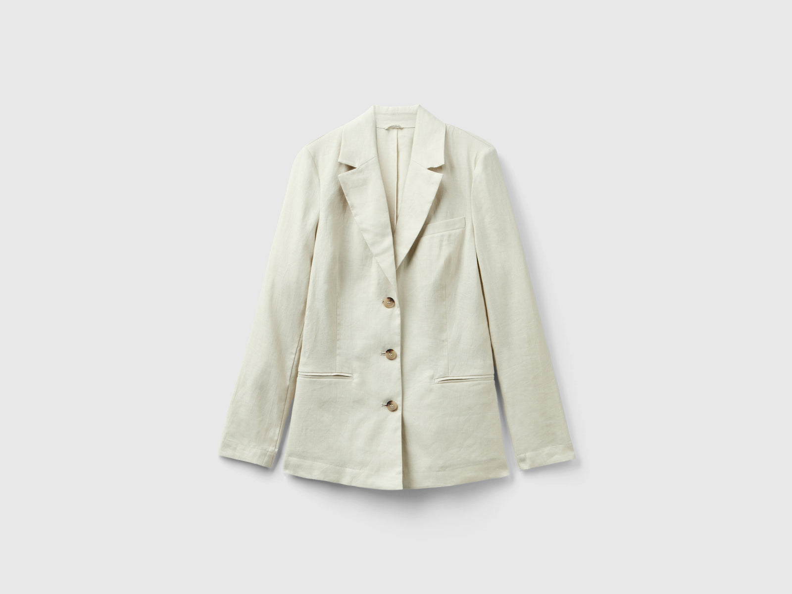 Blazer in puro lino da donna beige | Benetton Outlet