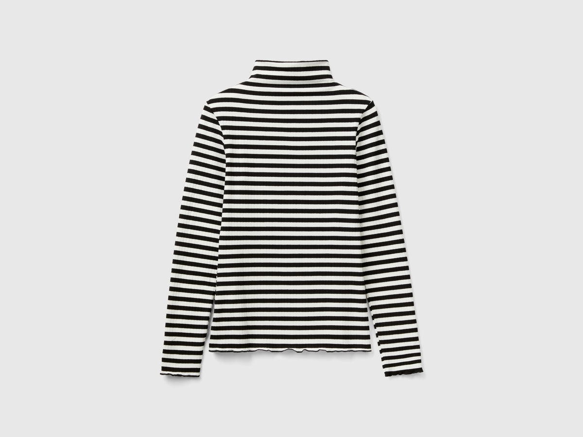 T-shirt lupetto a righe