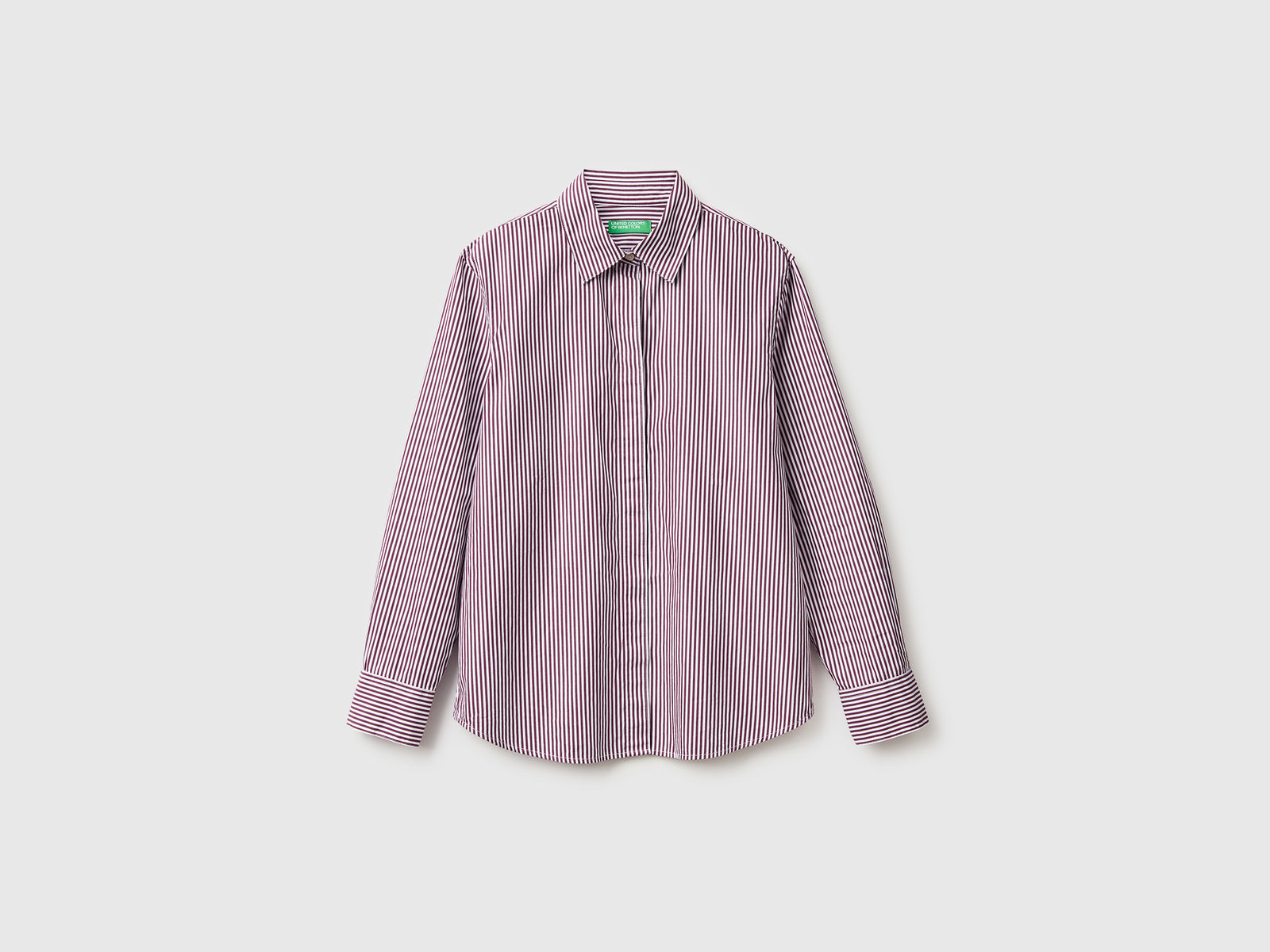 Camicia a righe verticali da donna marrone | Benetton Outlet