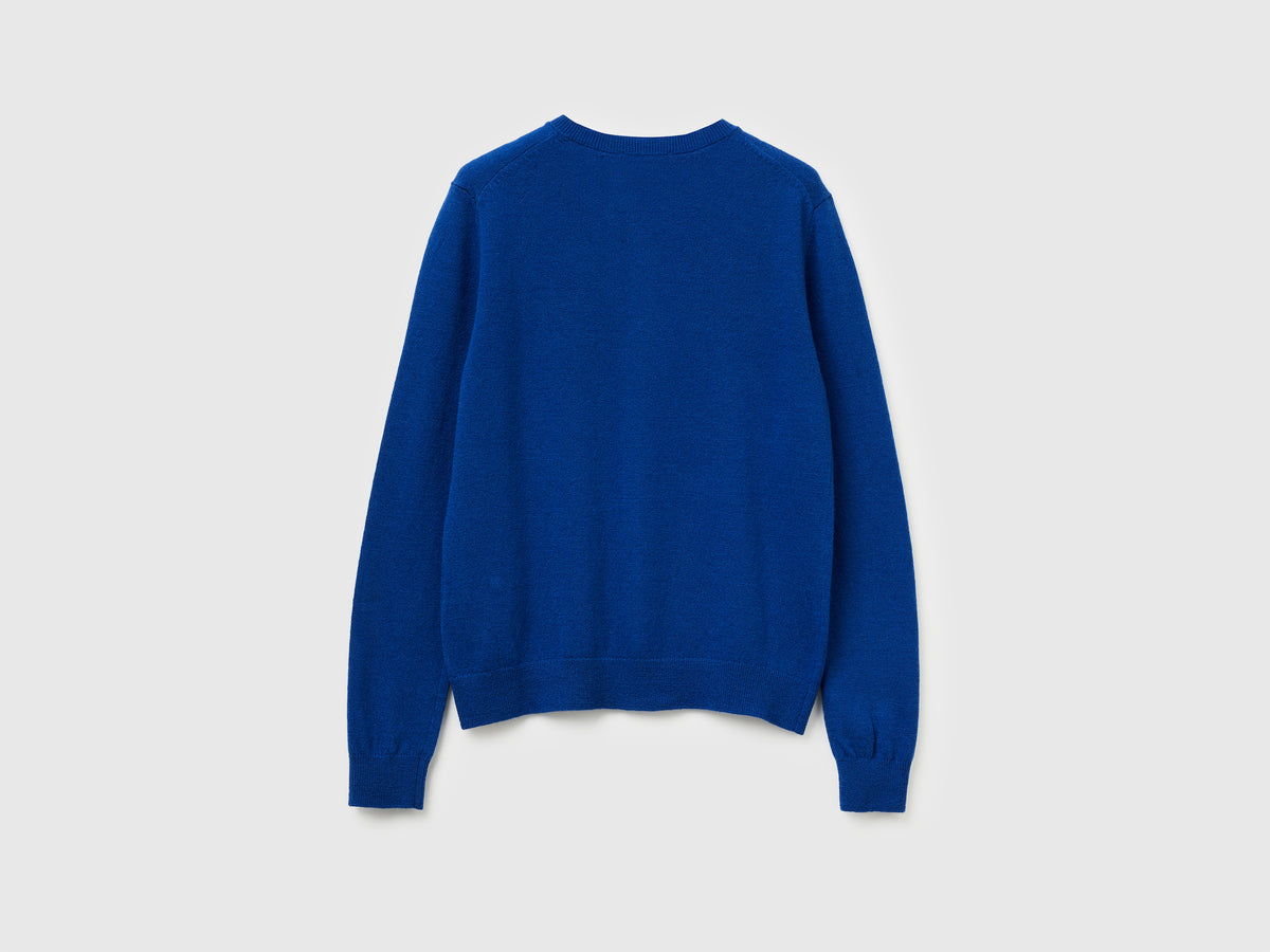 Cardigan girocollo in pura lana Merino