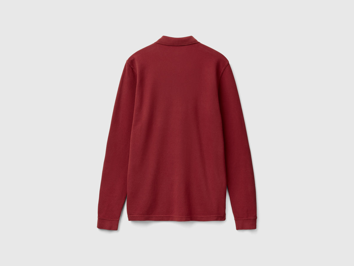Polo a manica lunga 100% cotone