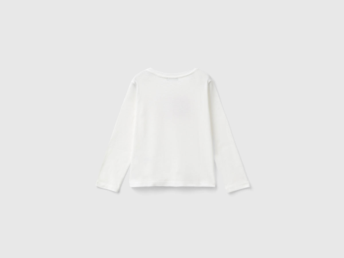 T-shirt con stampa glitter in cotone bio