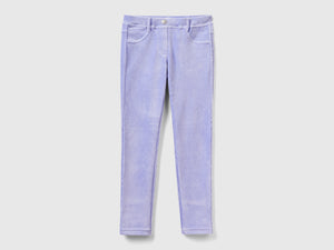 Pantaloni super skinny in ciniglia