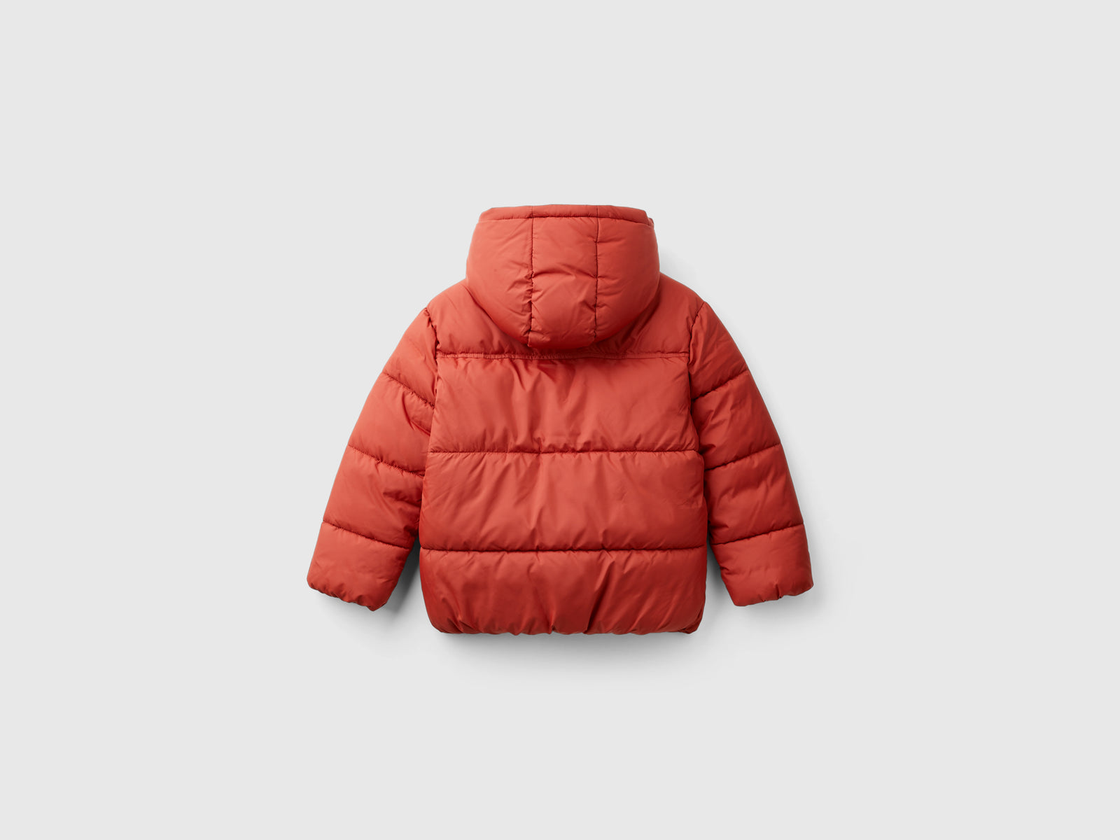 Giubbotto imbottito con interno orsetto da bambino rosso mattone 2 | Benetton Outlet