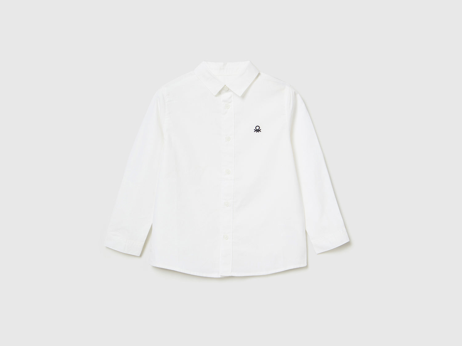Camicia in puro cotone da bimbo bianco | Benetton Outlet