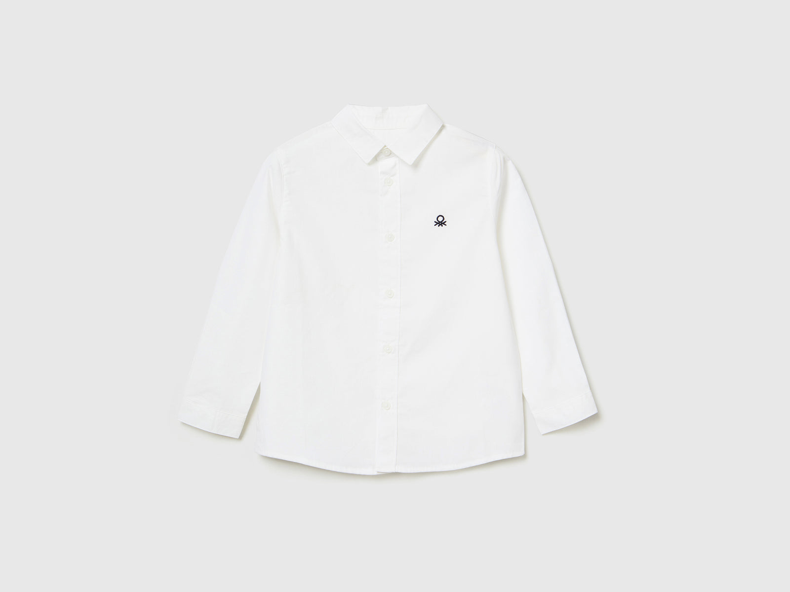 Camicia in puro cotone da bimbo bianco | Benetton Outlet