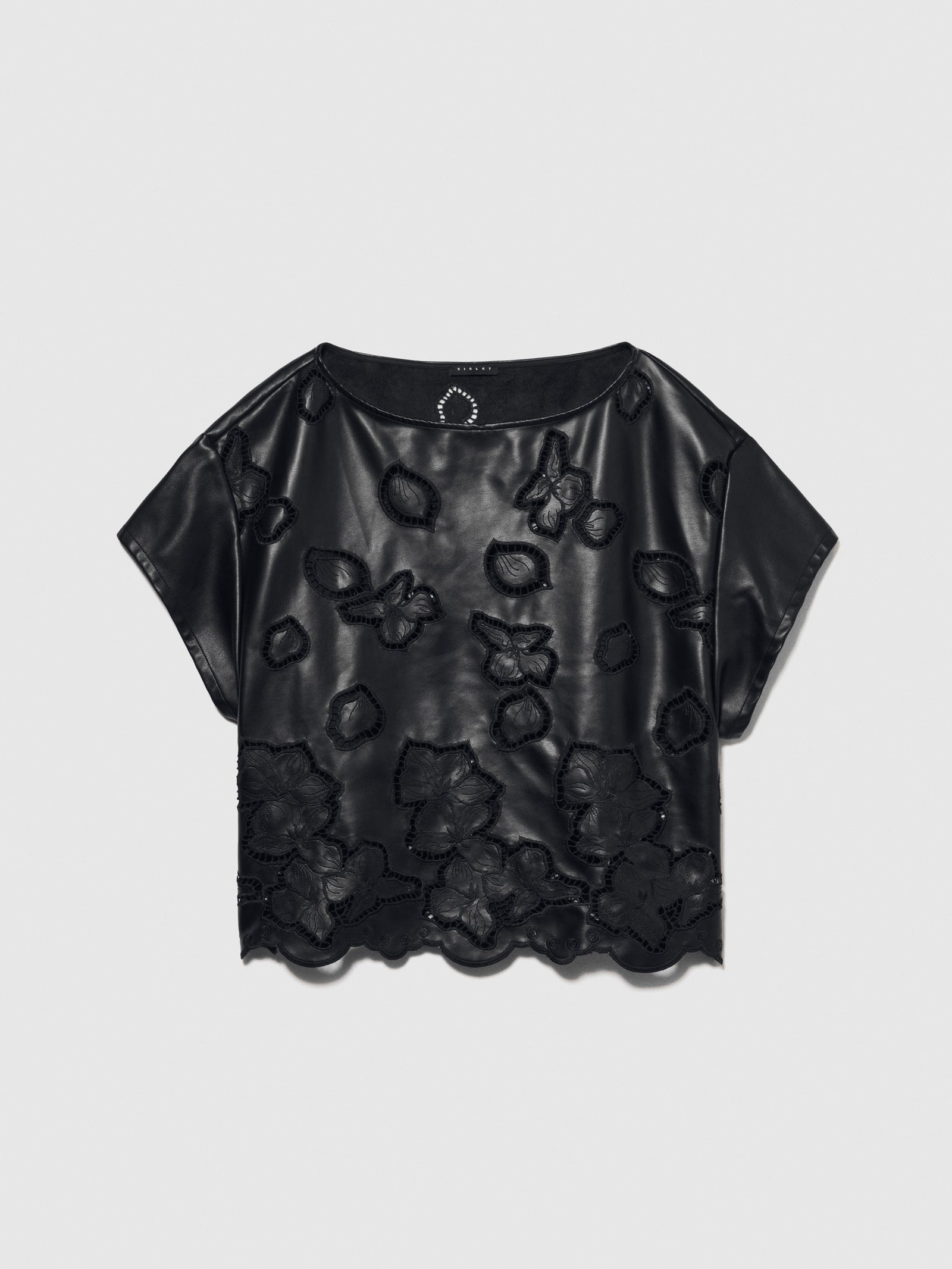 Blusa con ricami da donna nero | Sisley Outlet