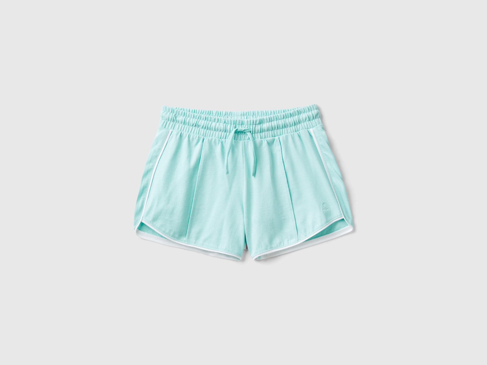 Shorts con coulisse 100% cotone da bambina azzurro | Benetton Outlet