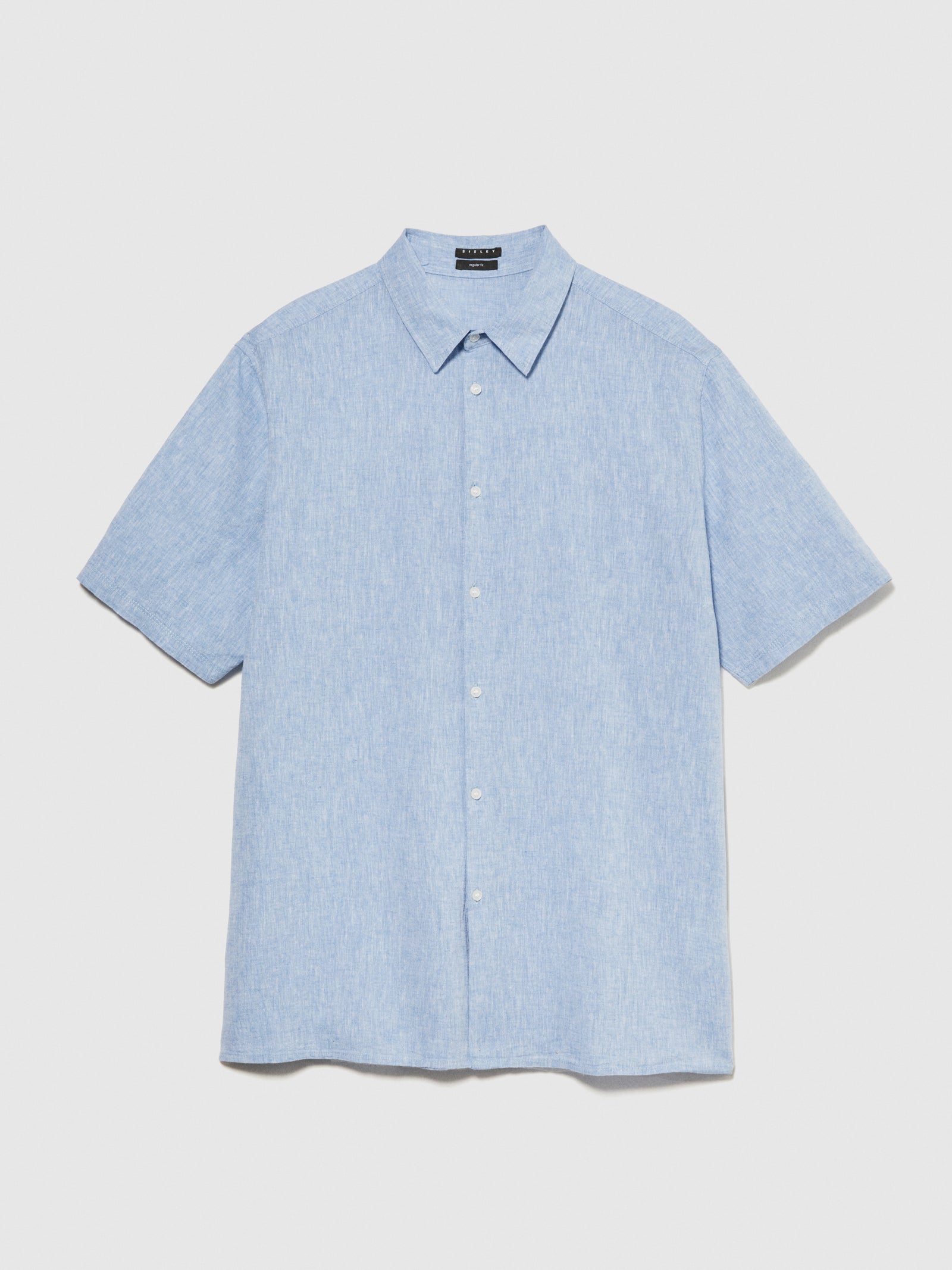 Camicia a maniche corte in misto lino da uomo azzurro | Sisley Outlet