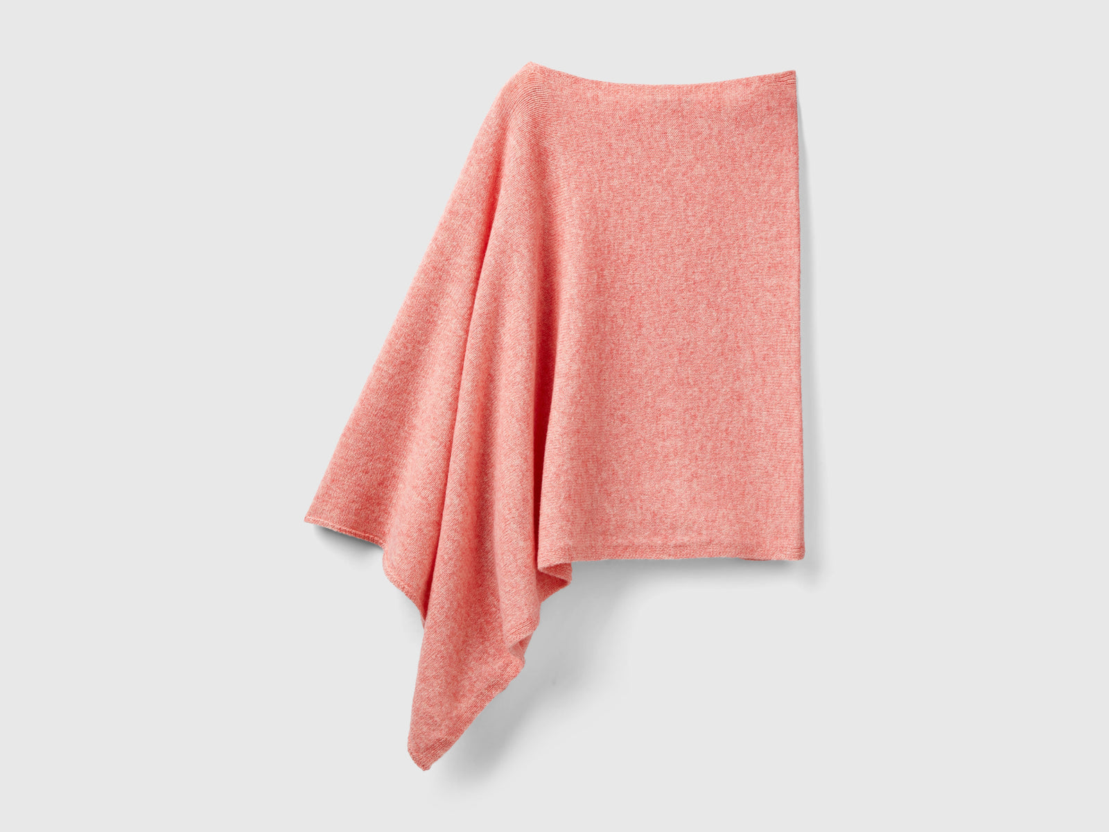 Mantella in pura lana Shetland da donna pesca 2 | Benetton Outlet