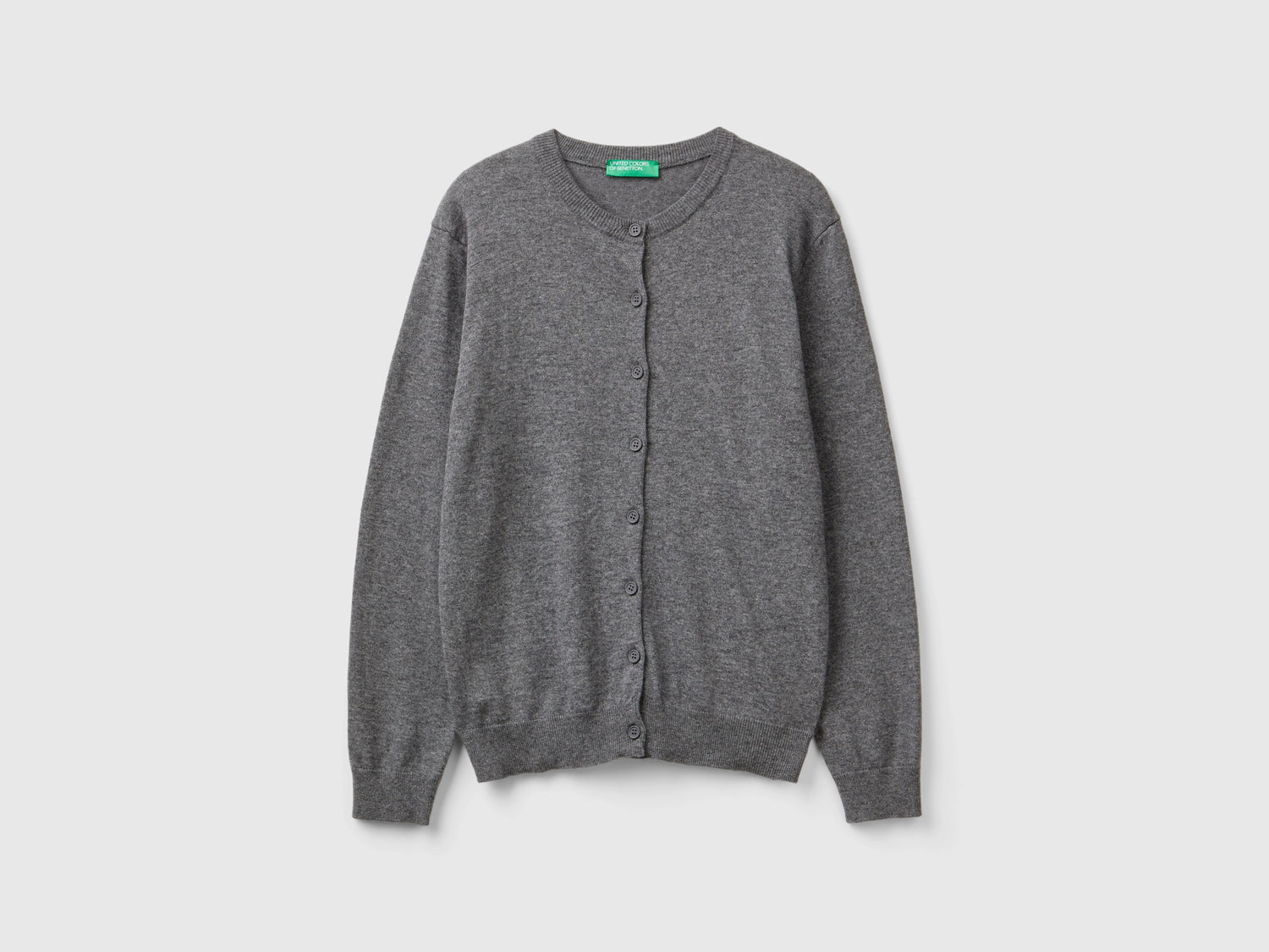 Cardigan in misto lana e cashmere da donna grigio scuro | Benetton Outlet