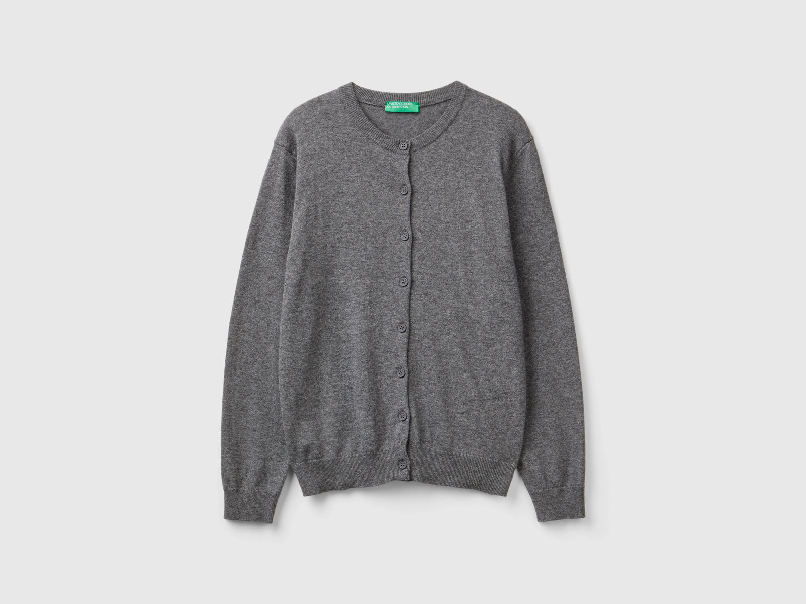 Cardigan in misto lana e cashmere da donna grigio scuro | Benetton Outlet