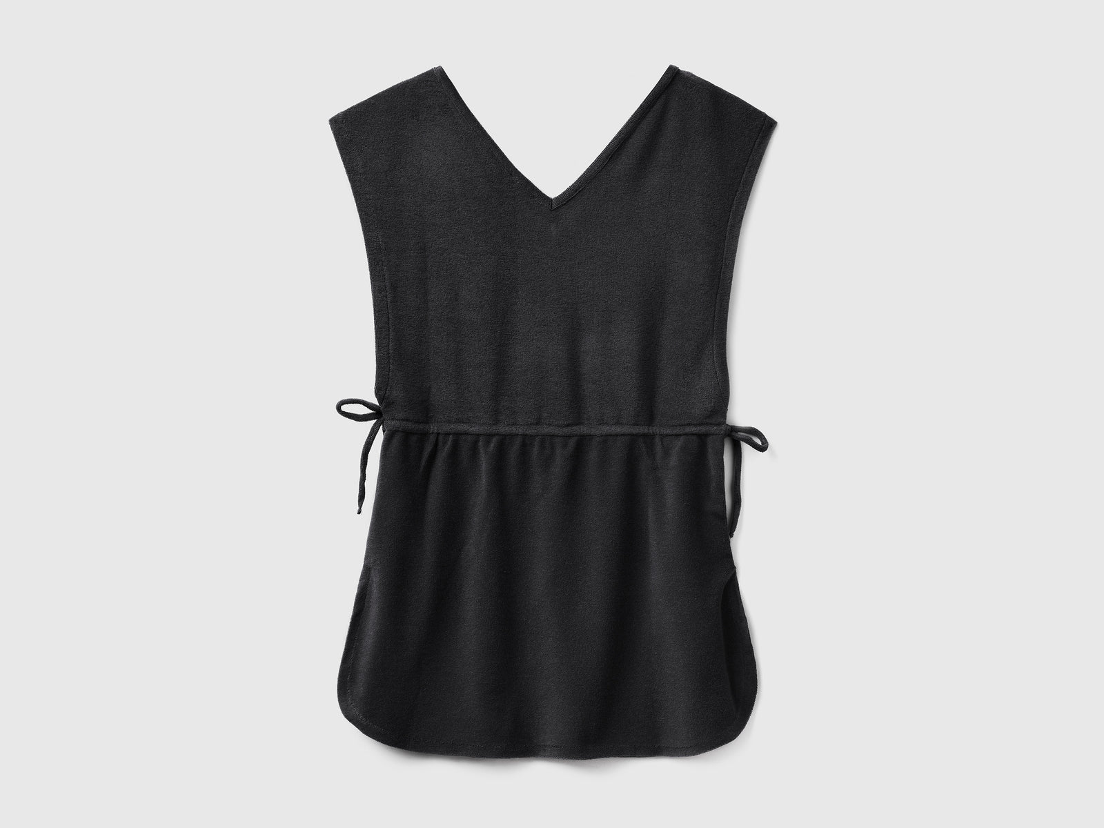 Vestito corto copricostume in morbida spugna di misto cotone da donna nero 2 | Benetton Outlet