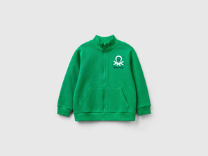 Felpa in cotone bio con zip