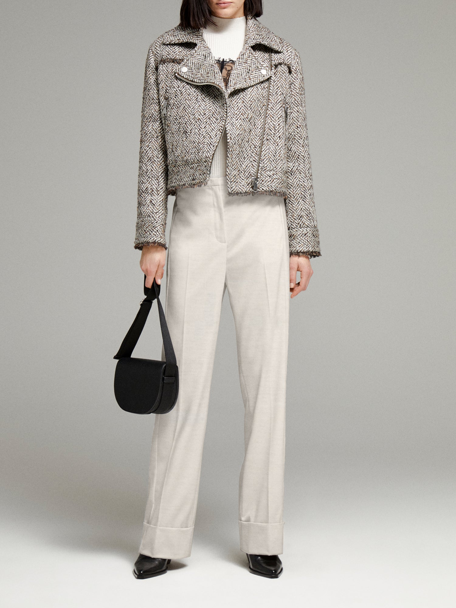 Biker bouclé da donna beige | Sisley Outlet