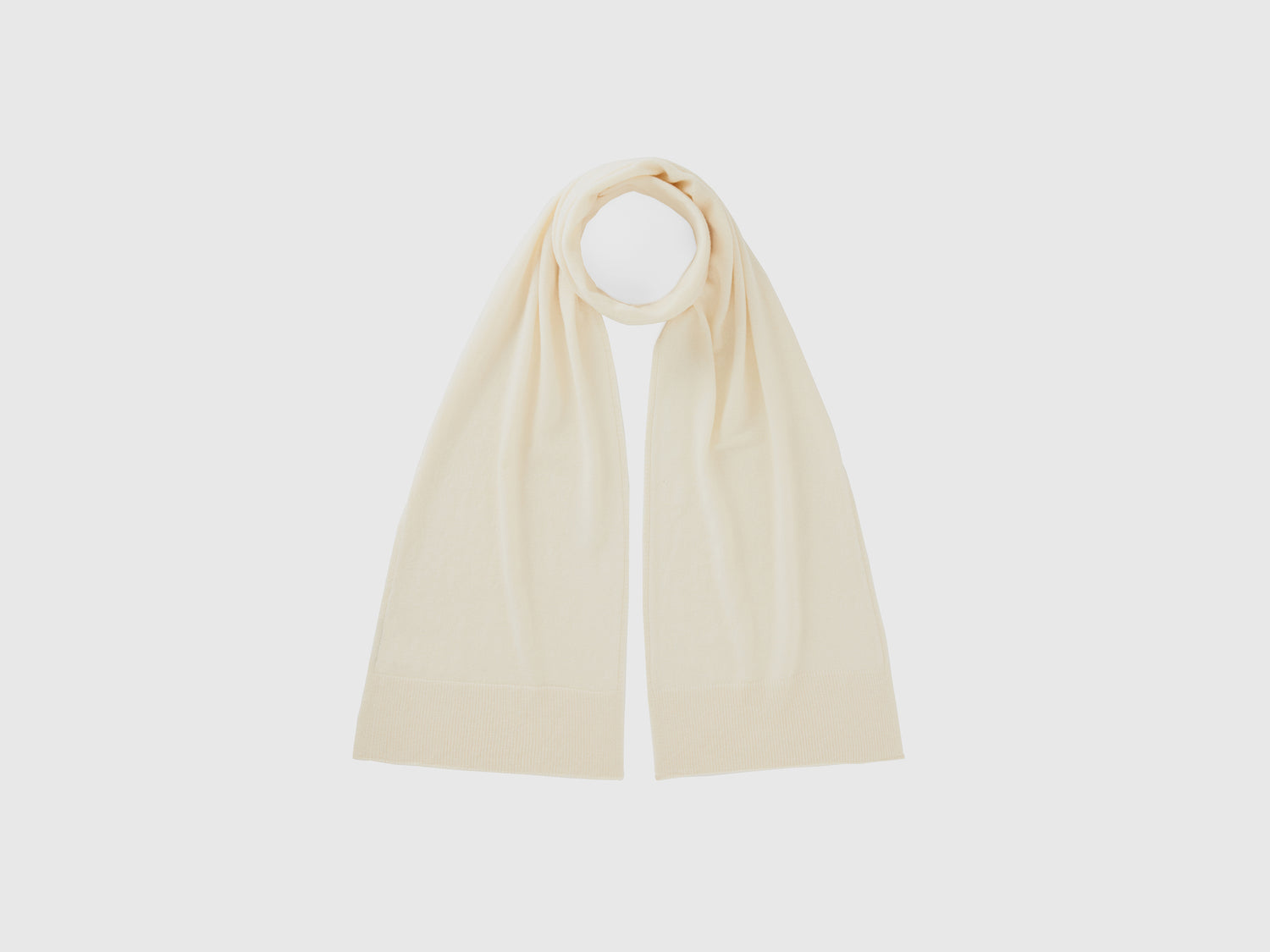 Sciarpa in pura lana Merino da donna bianco panna | Benetton Outlet