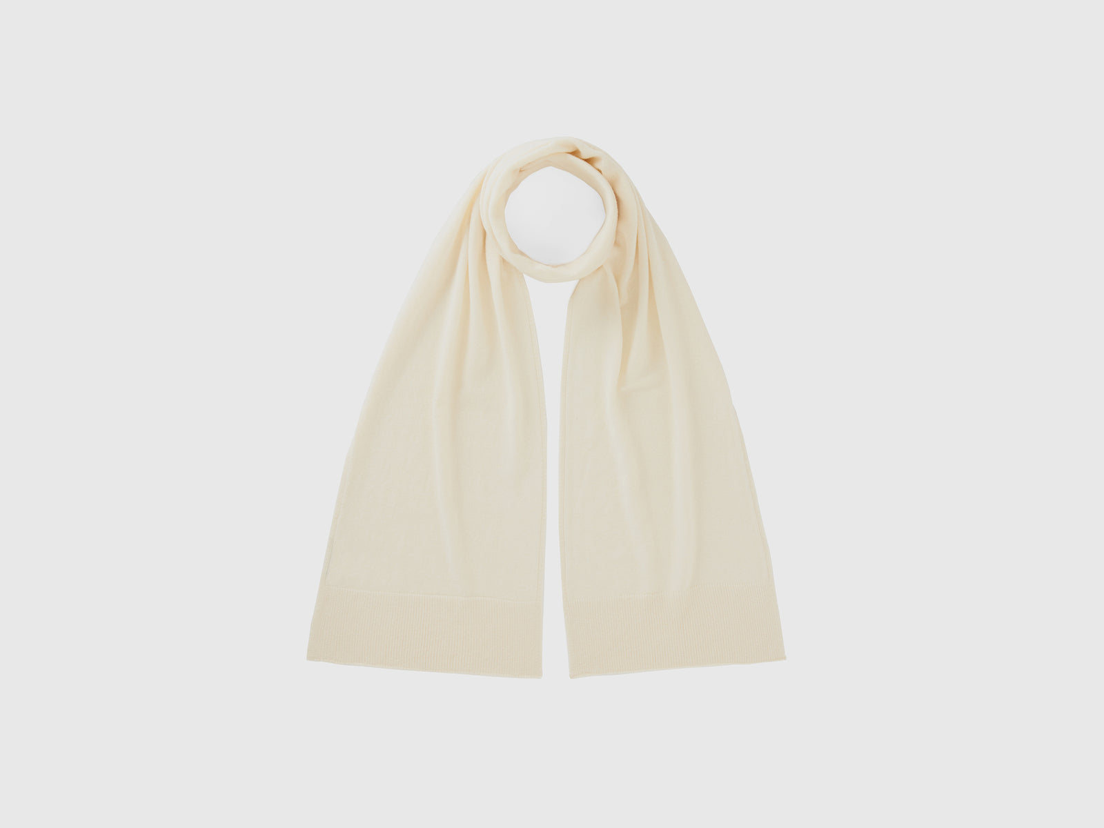 Sciarpa in pura lana Merino da donna bianco panna | Benetton Outlet