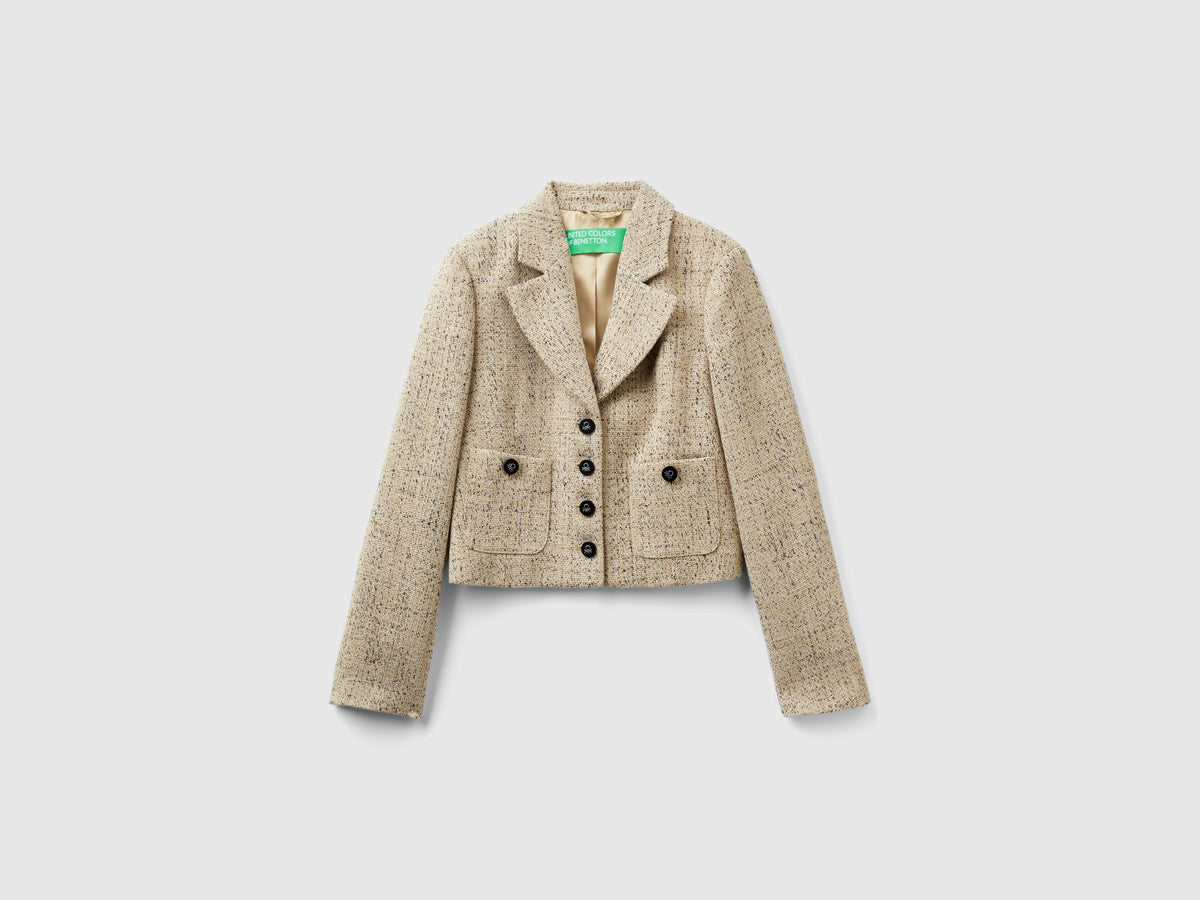 Blazer cropped in tweed