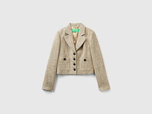 Blazer cropped in tweed