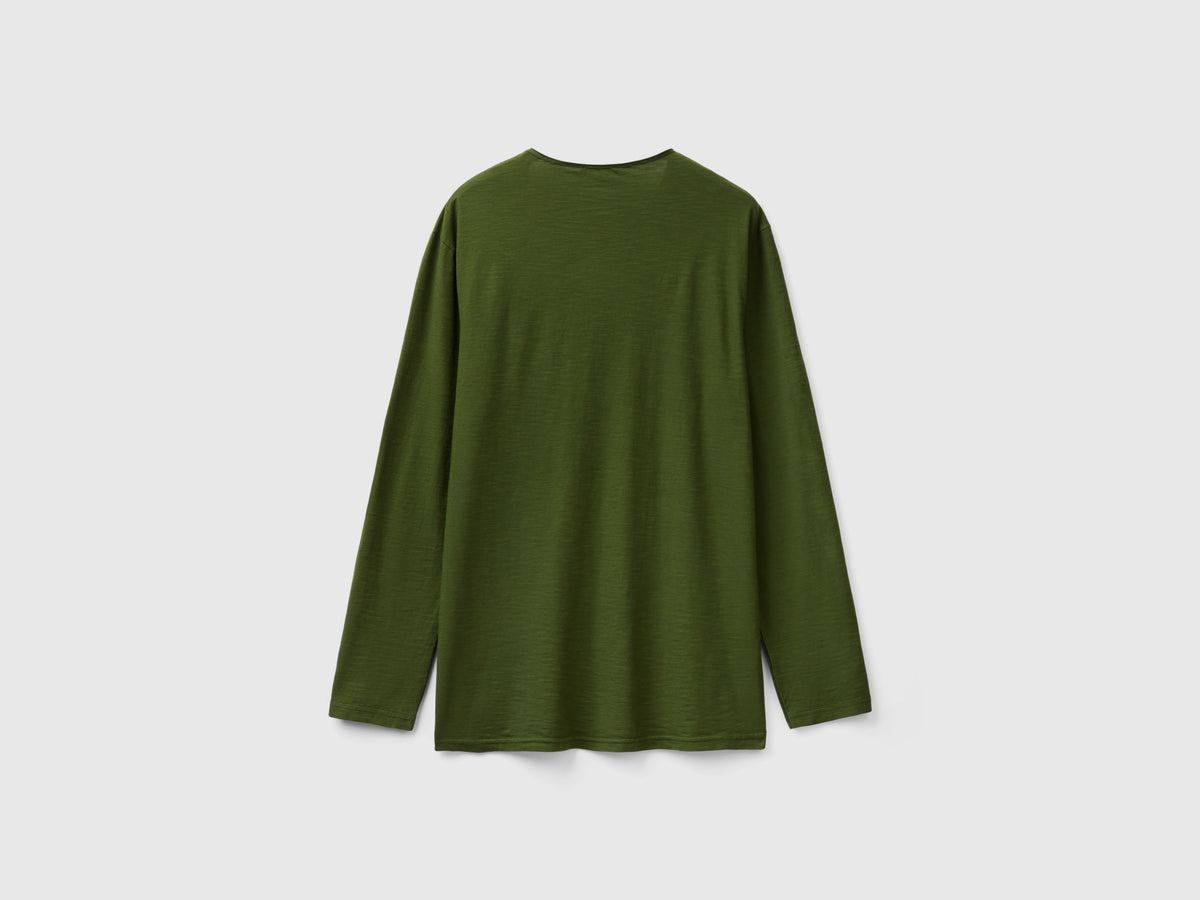 T-shirt a manica lunga in 100% cotone