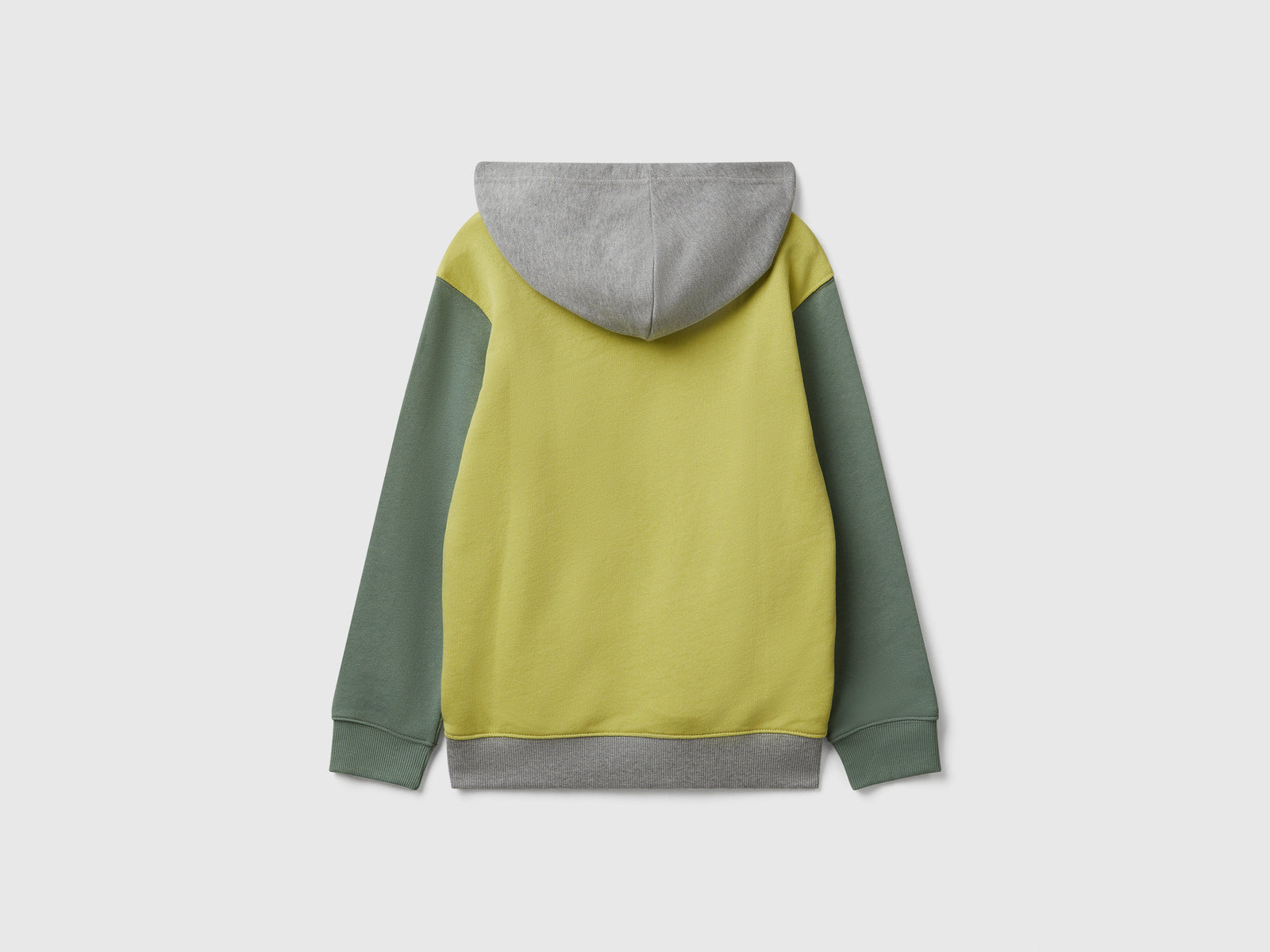 Felpa con cappuccio in cotone da bambino verde oliva 2 | Benetton Outlet