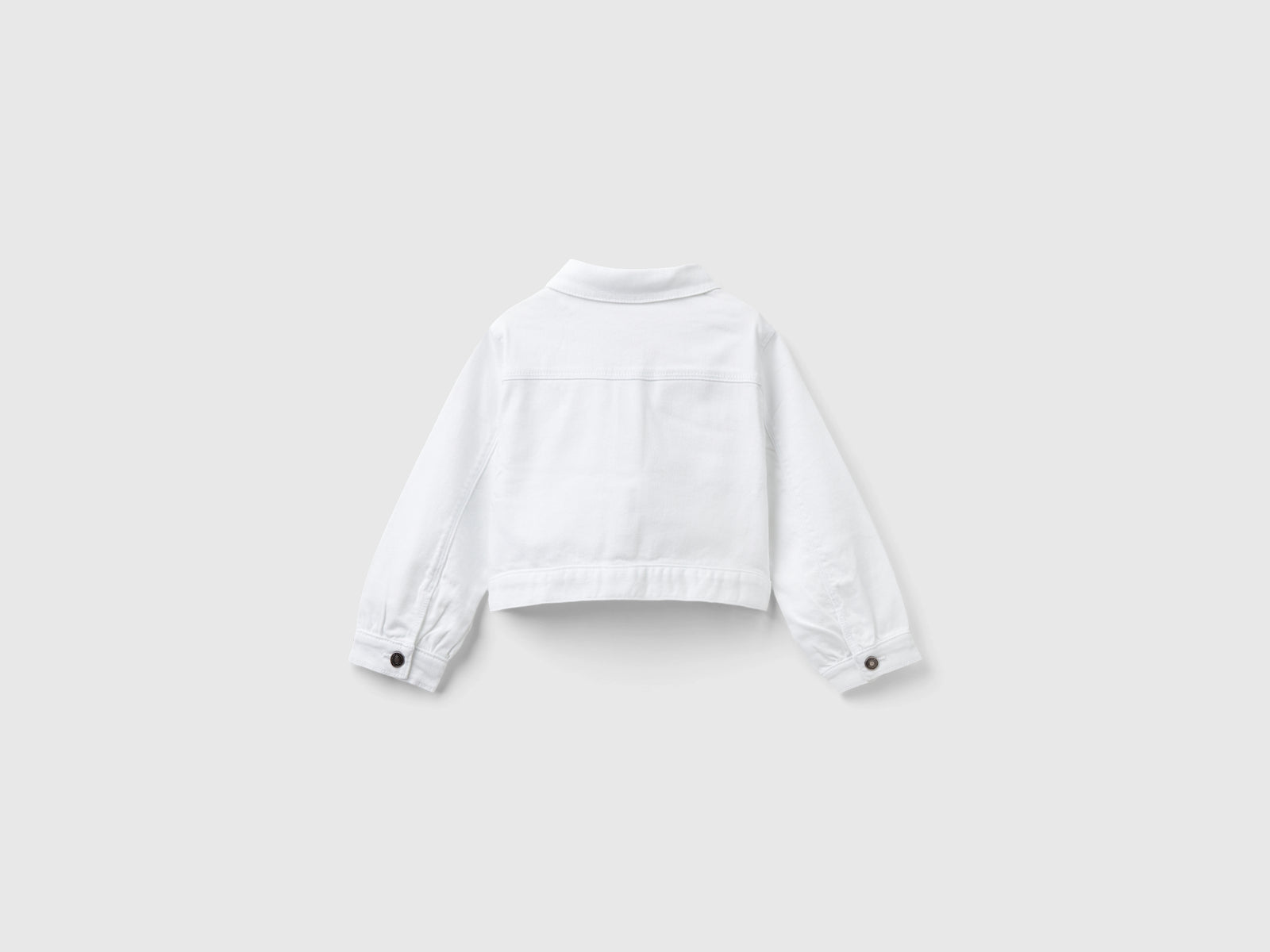 Giacca in cotone stretch colorato da bimba bianco 2 | Benetton Outlet