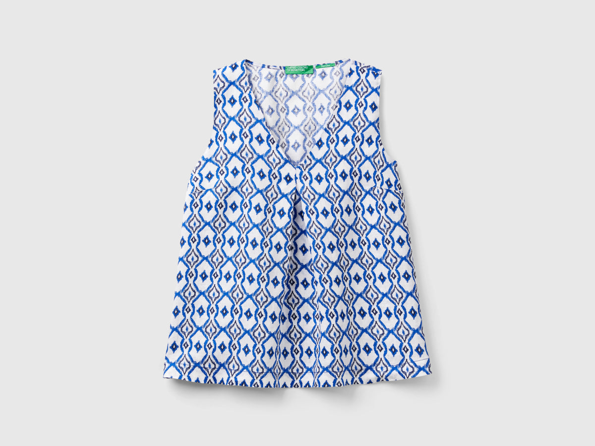Blusa in lino stampato