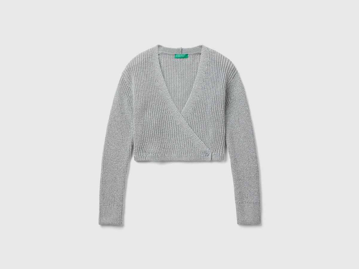 Cardigan cropped con lurex