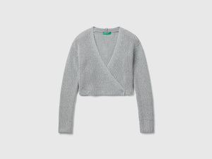 Cardigan cropped con lurex