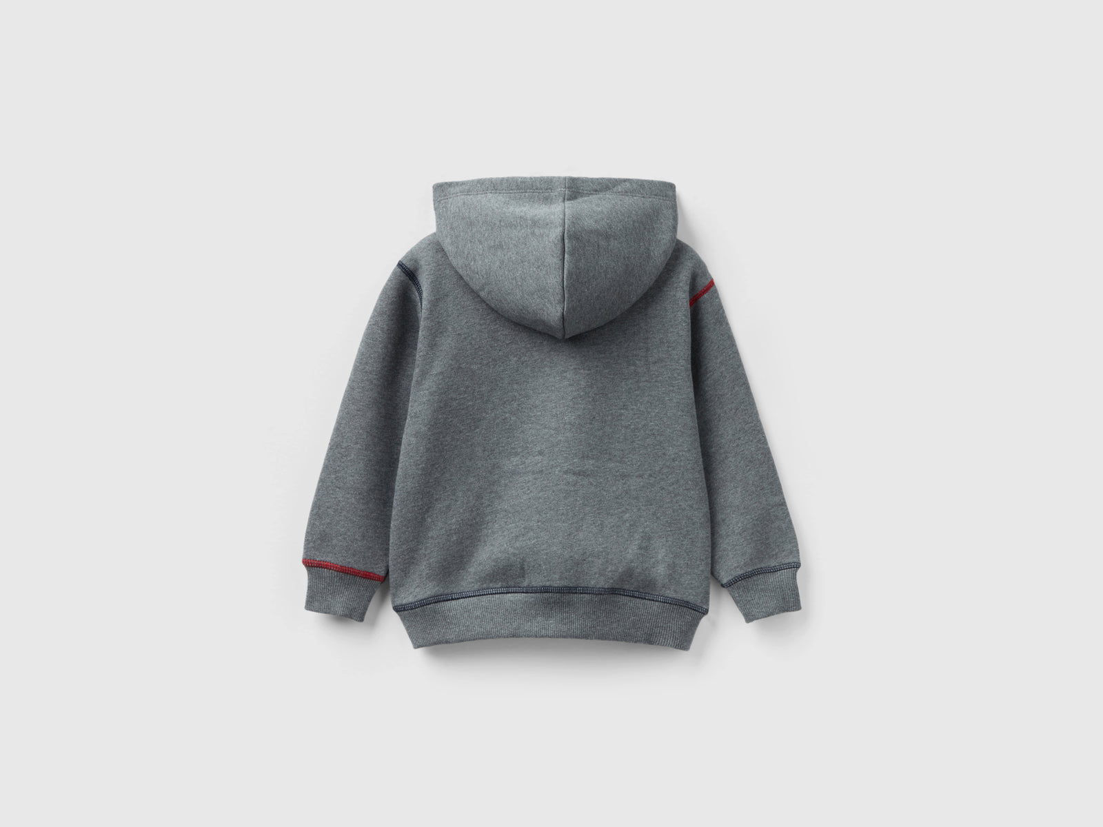 Felpa over fit con cappuccio e stampa da bimbo grigio scuro 2 | Benetton Outlet