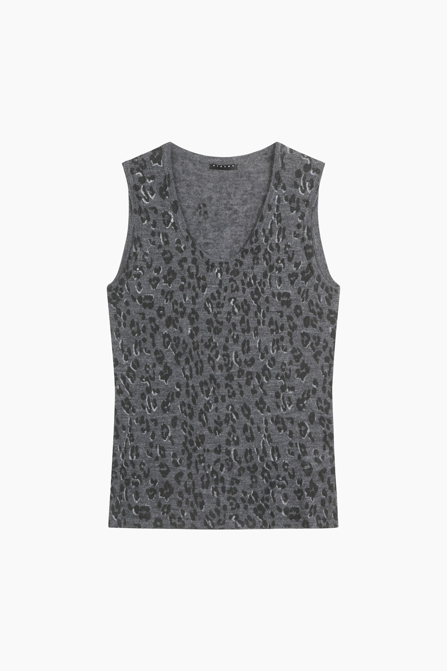 Canotta animaler in maglia da donna grigio scuro | Sisley Outlet