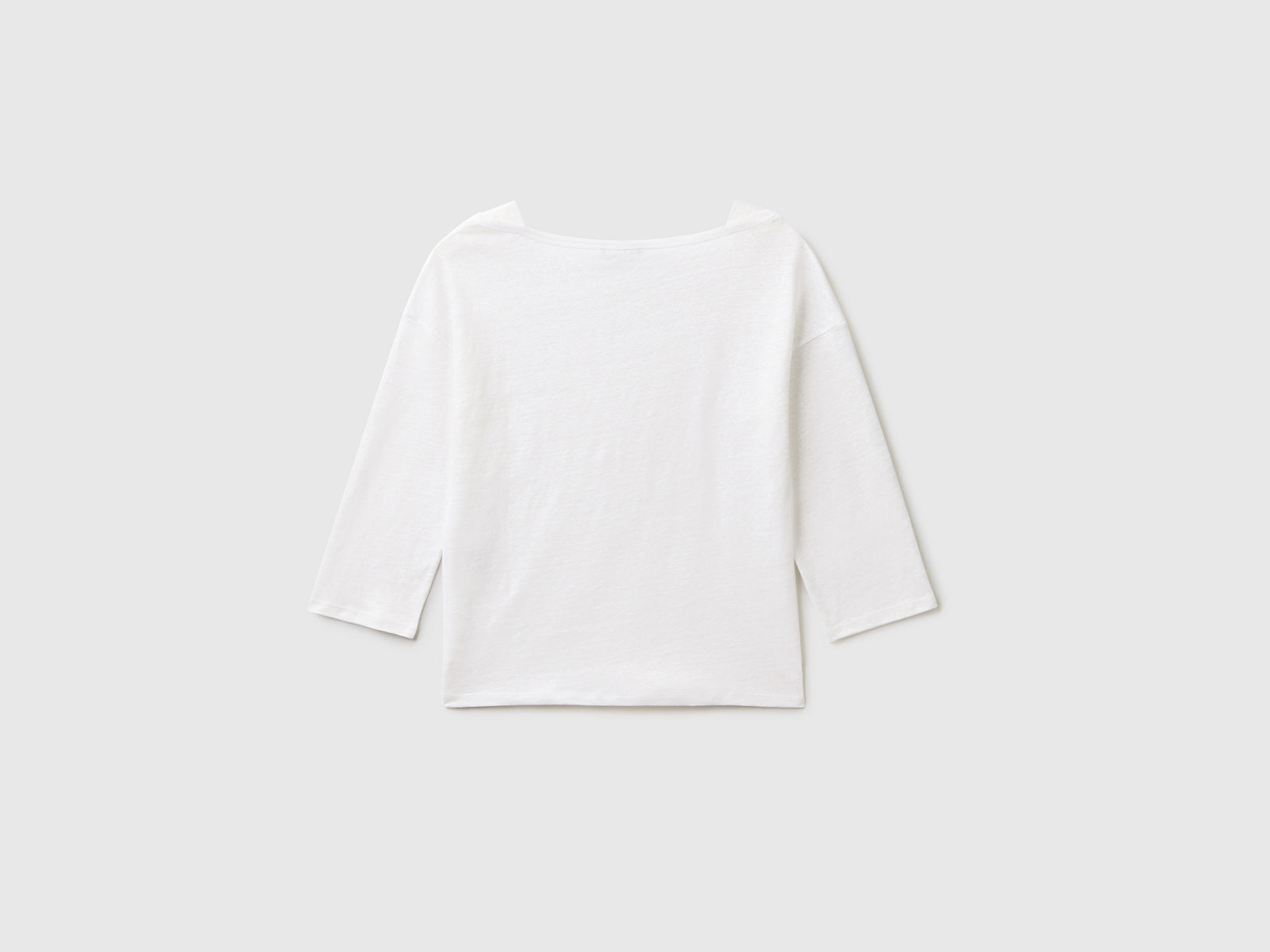 T-shirt in 100% lino con manica 3/4 da donna bianco 2 | Benetton Outlet
