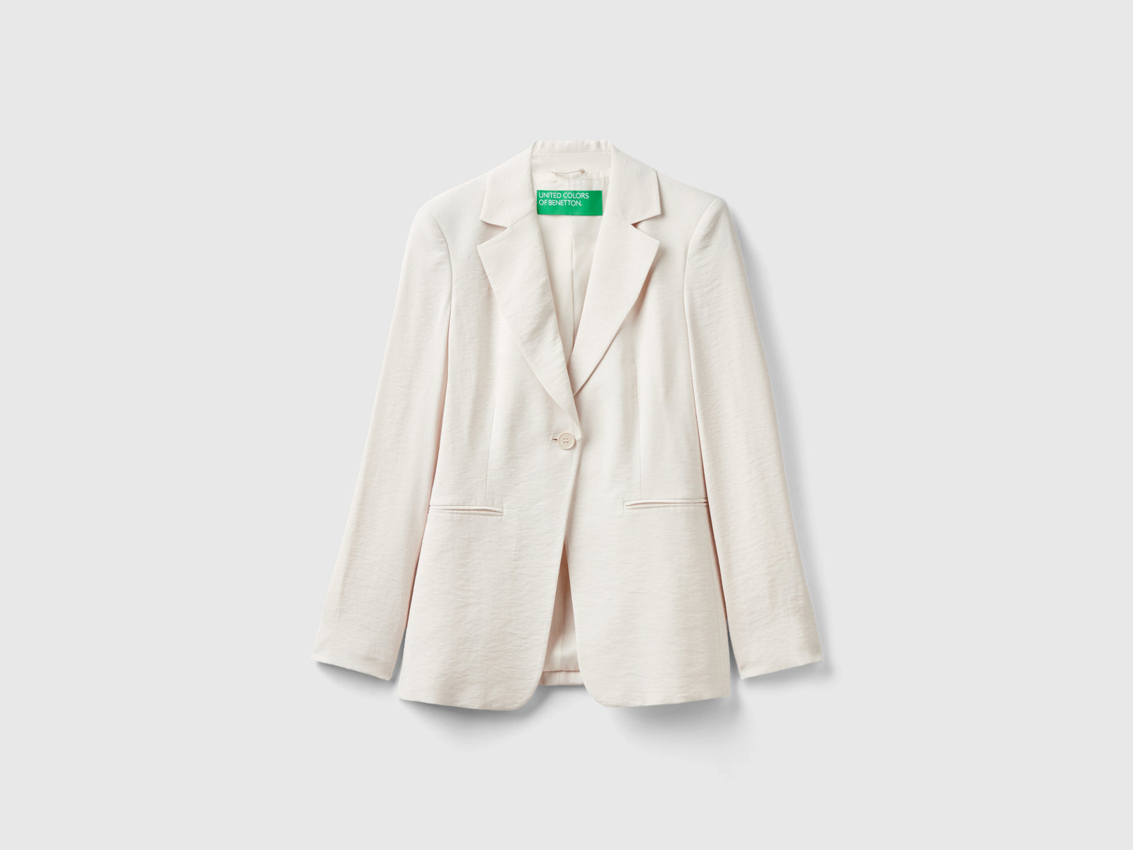 Blazer fluido sfiancato da donna bianco panna | Benetton Outlet