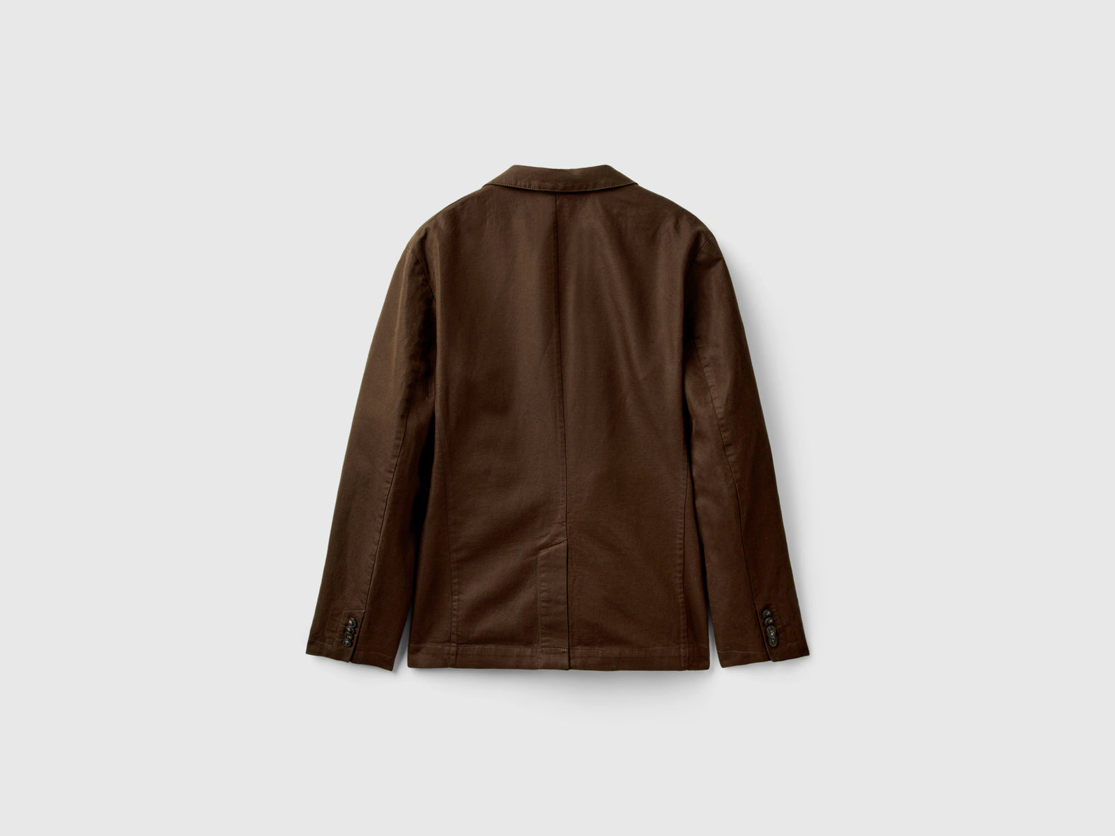 Blazer slim fit in misto lino da uomo marrone scuro 2 | Benetton Outlet