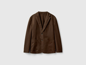Blazer slim fit in misto lino