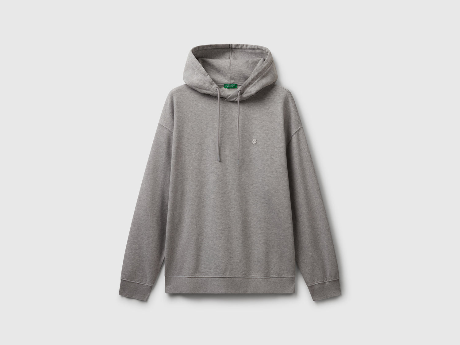 Felpa in cotone con cappuccio da uomo grigio chiaro | Benetton Outlet