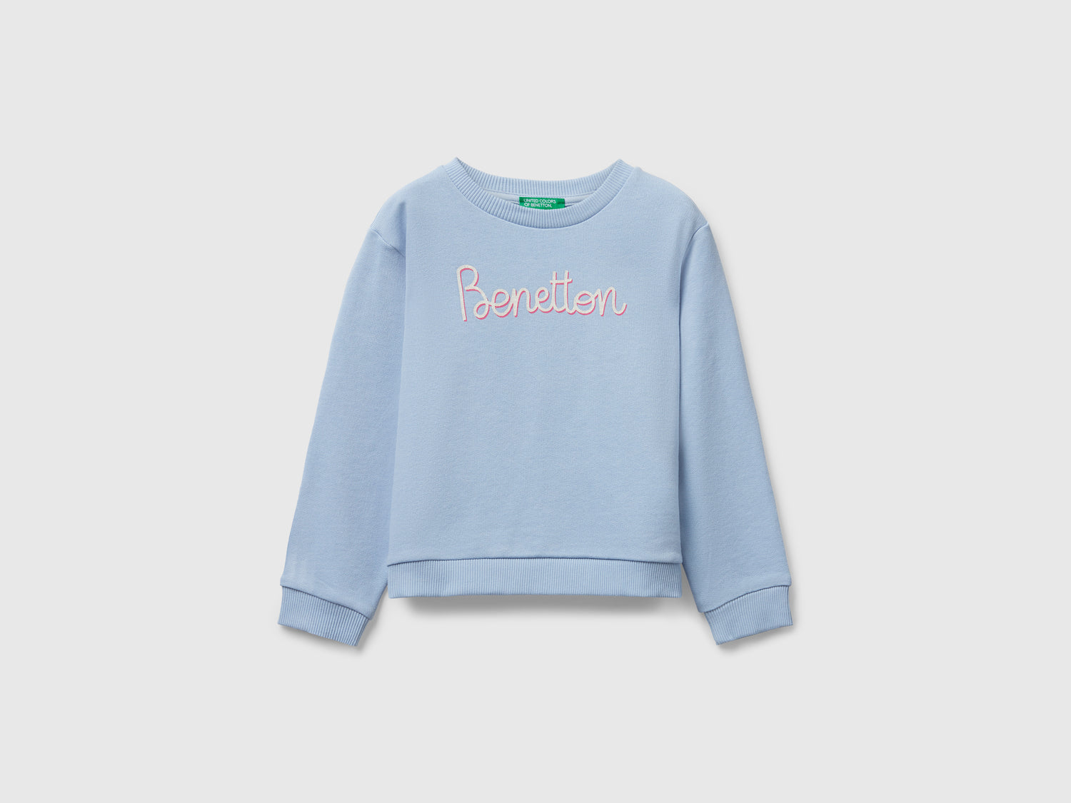 Felpa con stampa glitter da bimba azzurro | Benetton Outlet
