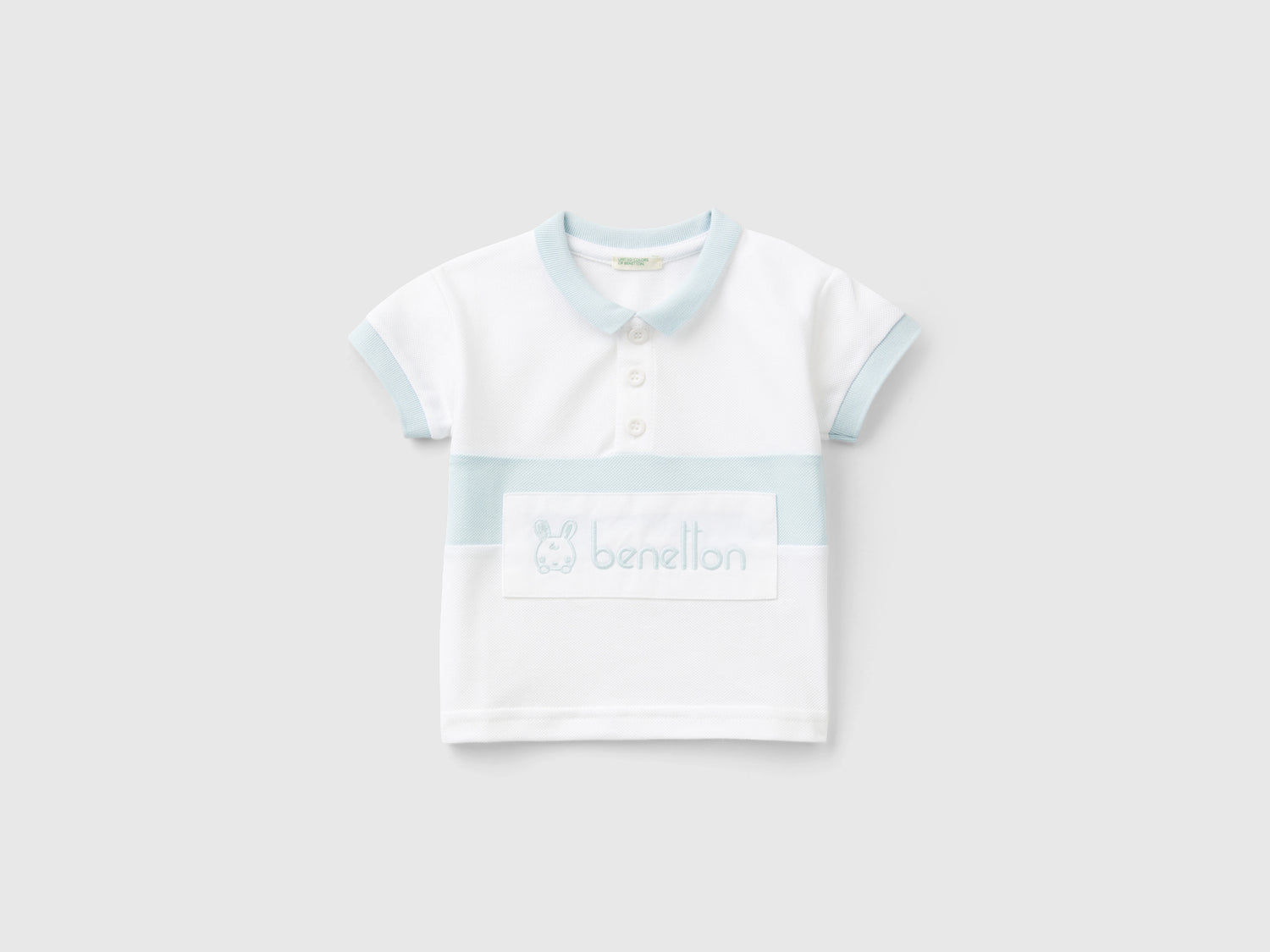 Polo in cotone bio da neonato bianco | Benetton Outlet