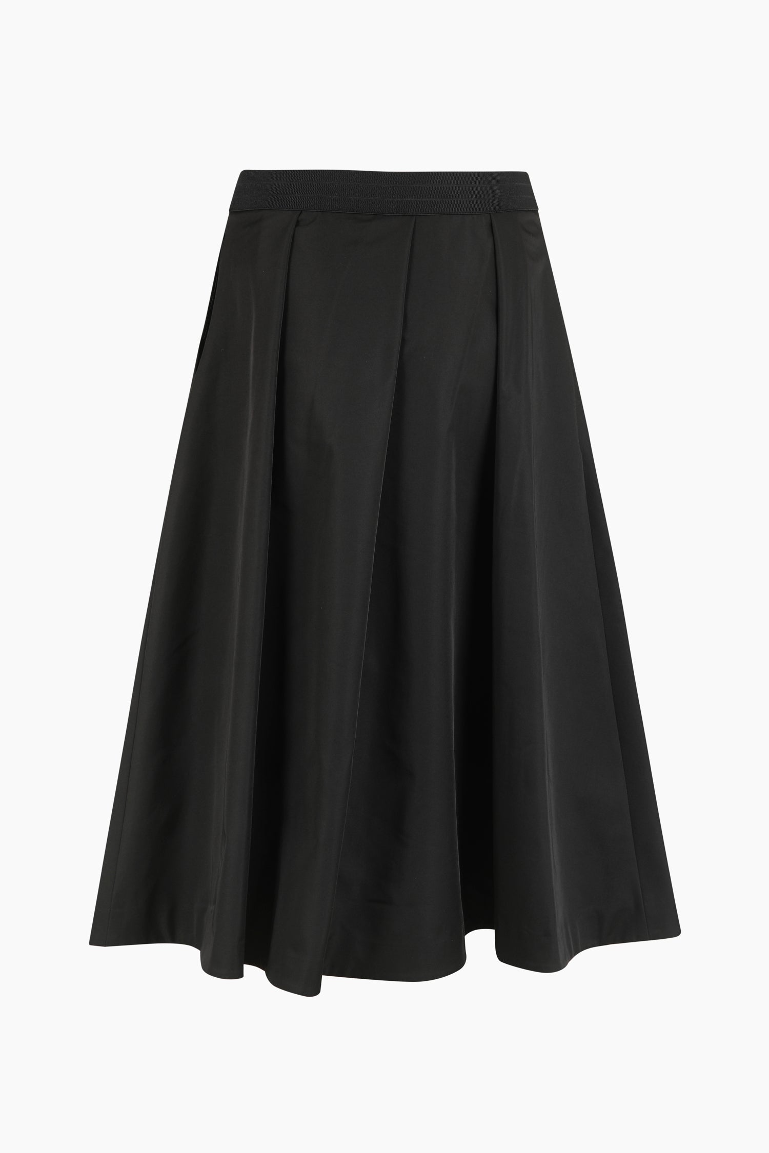 Gonna midi con pieghe da donna nero 2 | Sisley Outlet