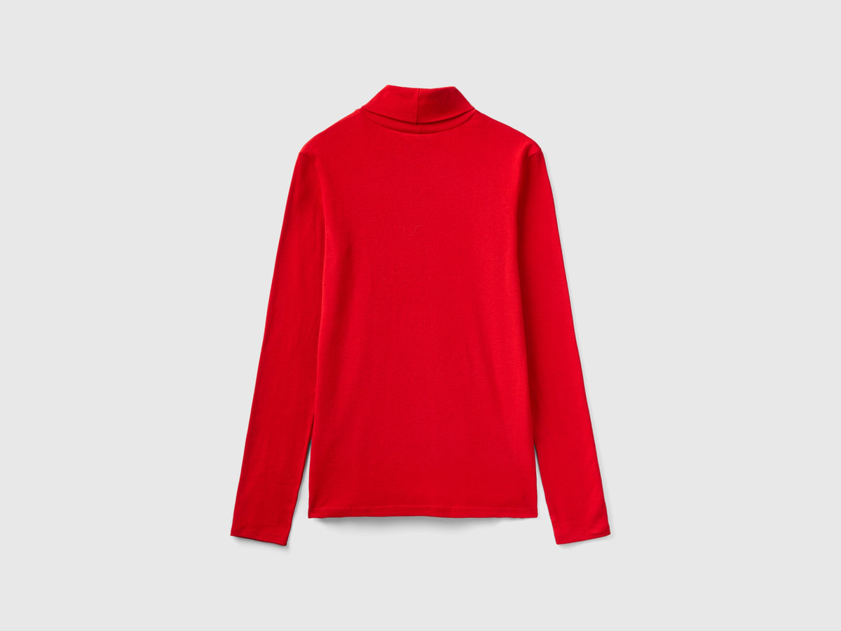 T-shirt a manica lunga con collo alto