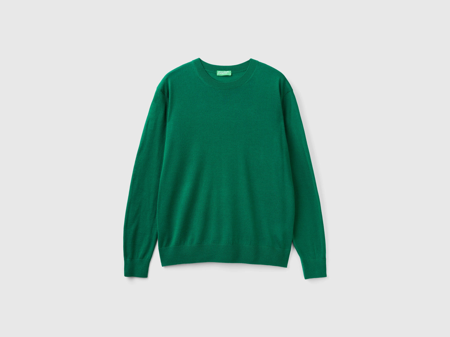 Maglia in pura lana Merino da uomo verde | Benetton Outlet