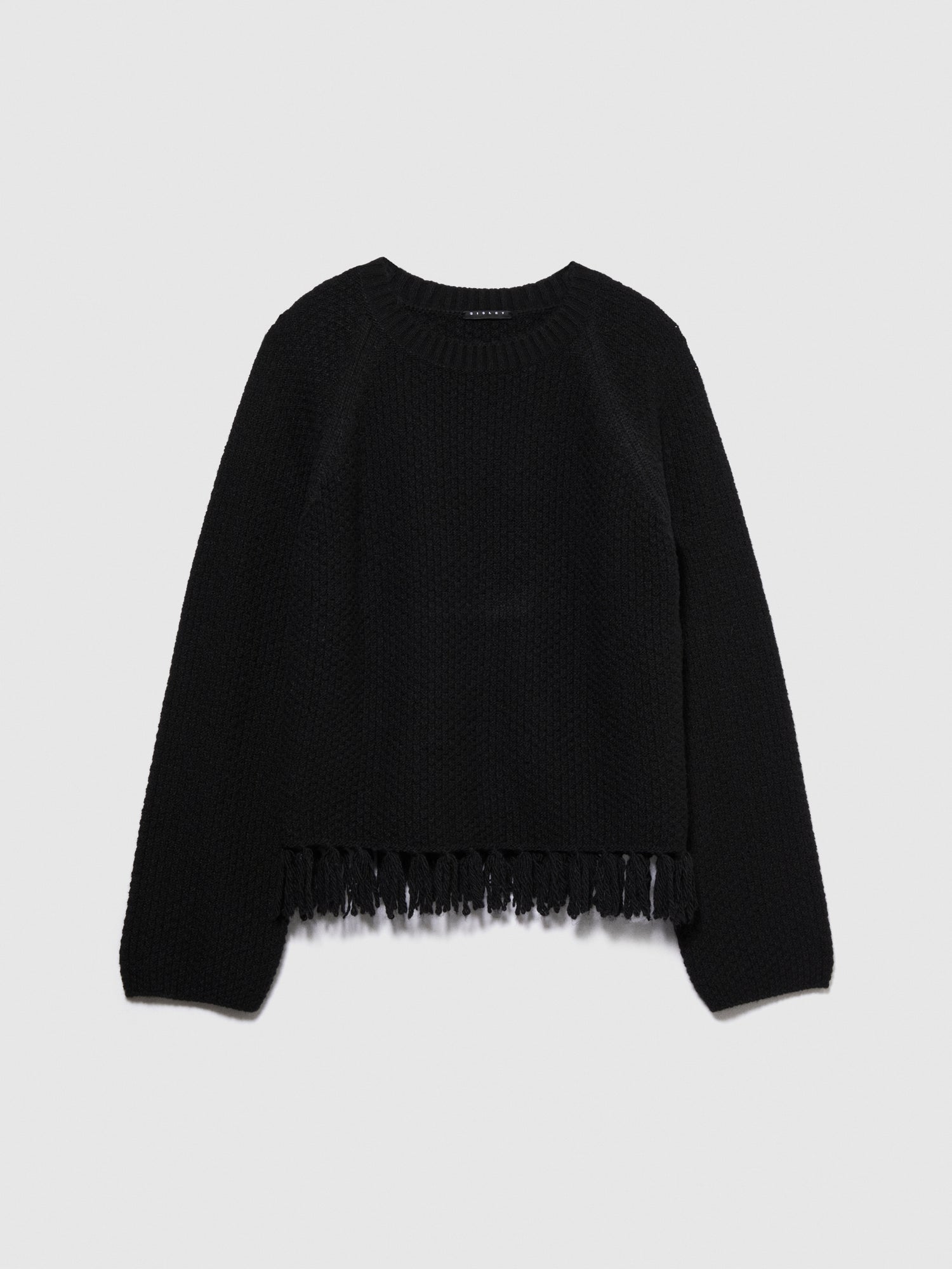 Maglia con frange da donna nero | Sisley Outlet