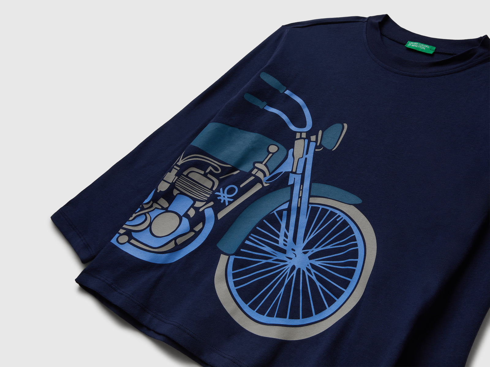 Pigiama con stampa motocicletta da bambino blu scuro 3 | Benetton Outlet