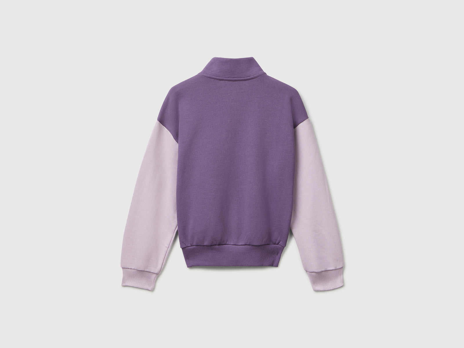 Felpa con zip e stampa da bambina lavanda 2 | Benetton Outlet