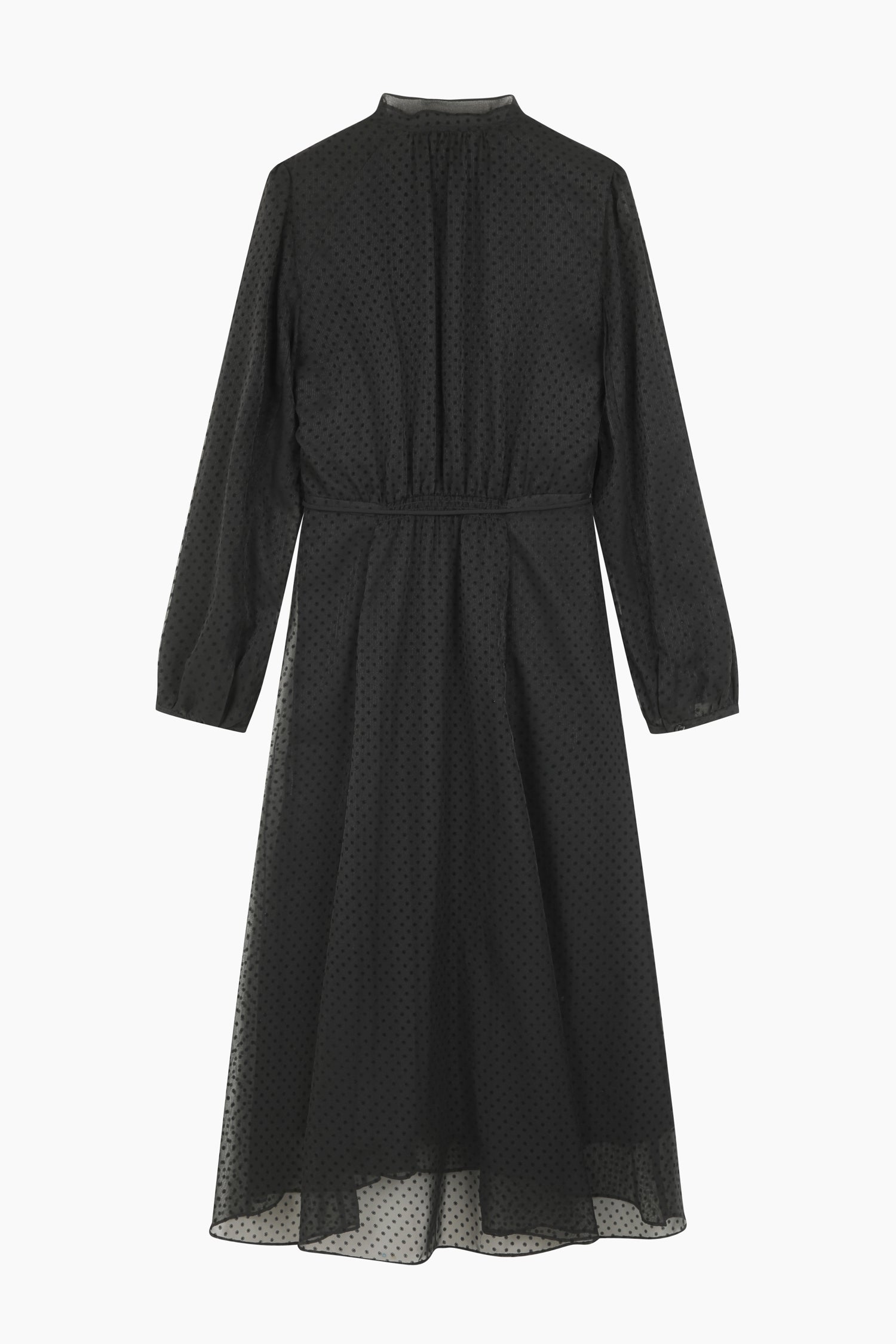 Vestito lungo micro pois da donna nero 2 | Sisley Outlet